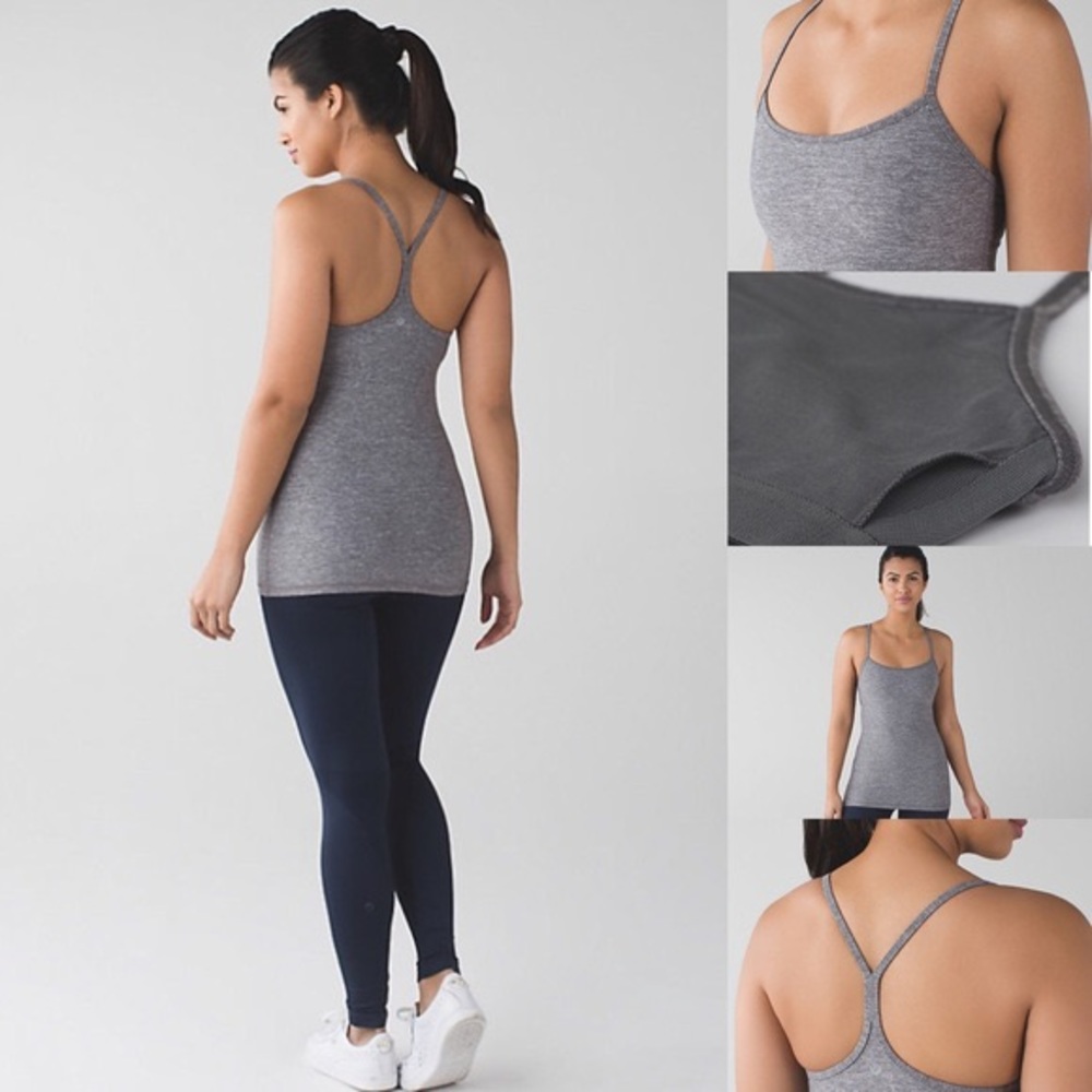 Lululemon power y tank heathered slate